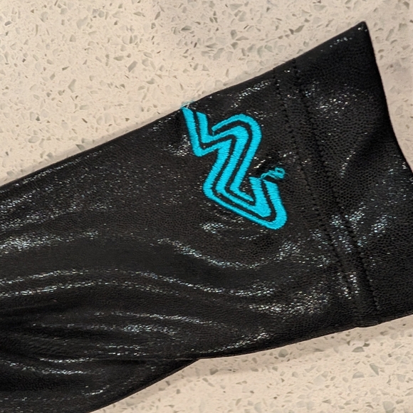 COMPETITION Alpha Child Large Gymnastics Dance Leotard Long Sleeve RHINESTONES - Picture 9 of 9